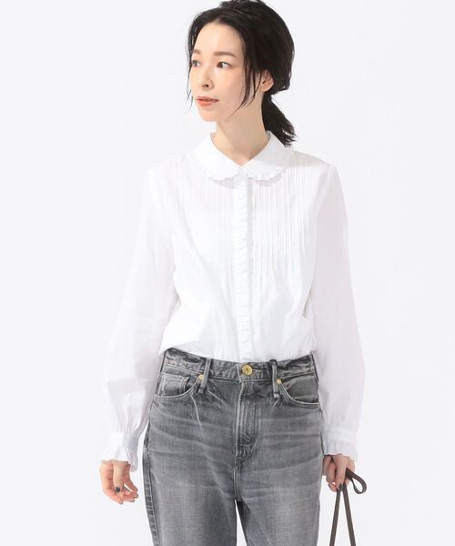 SHIPS(シップス)の「ソリッドギンガムフリルシャツ◇(シャツ/ブラウス・レディース・ブラック/ライトホワイト・ONE SIZE)」の16枚目の写真