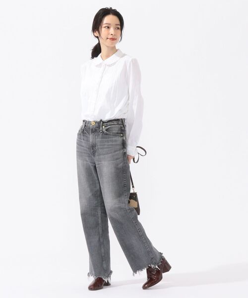 SHIPS(シップス)の「ソリッドギンガムフリルシャツ◇(シャツ/ブラウス・レディース・ブラック/ライトホワイト・ONE SIZE)」の19枚目の写真