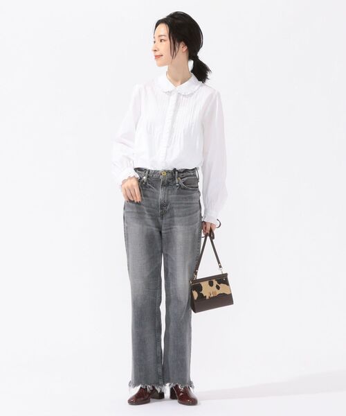 SHIPS(シップス)の「ソリッドギンガムフリルシャツ◇(シャツ/ブラウス・レディース・ブラック/ライトホワイト・ONE SIZE)」の22枚目の写真