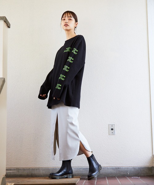THRASHER(スラッシャー)の「THRASHER/スラッシャー SK8&DESTROY THERMAL L/S T-SHIRT ワッフル ロンT(Tシャツ/カットソー・メンズ・ベージュ/ブラック×グリーン/カーキ・M/XL/L)」の15枚目の写真