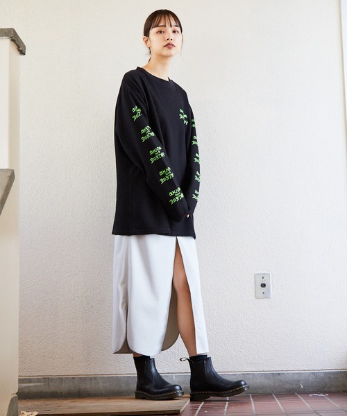 THRASHER(スラッシャー)の「THRASHER/スラッシャー SK8&DESTROY THERMAL L/S T-SHIRT ワッフル ロンT(Tシャツ/カットソー・メンズ・ベージュ/ブラック×グリーン/カーキ・M/XL/L)」の14枚目の写真