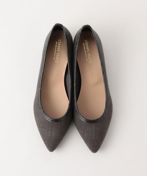 closet story(クローゼットストーリー)の「<closet story>パイピング ポインテッド フラットパンプス(パンプス・レディース・ベージュ/ダークグレー・23cm/23.5cm/24cm/24.5cm)」の10枚目の写真
