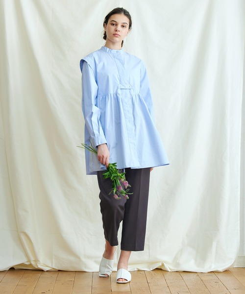 PURIL(ピュリル)の「【PURIL】センタープレス タック入りテーパードパンツ(スラックス・レディース・ネイビー/アイボリー/ブルー系その他/パープル系その他・S/M)」の17枚目の写真