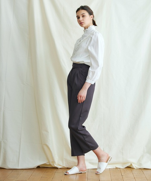 PURIL(ピュリル)の「【PURIL】センタープレス タック入りテーパードパンツ(スラックス・レディース・ネイビー/アイボリー/ブルー系その他/パープル系その他・S/M)」の20枚目の写真