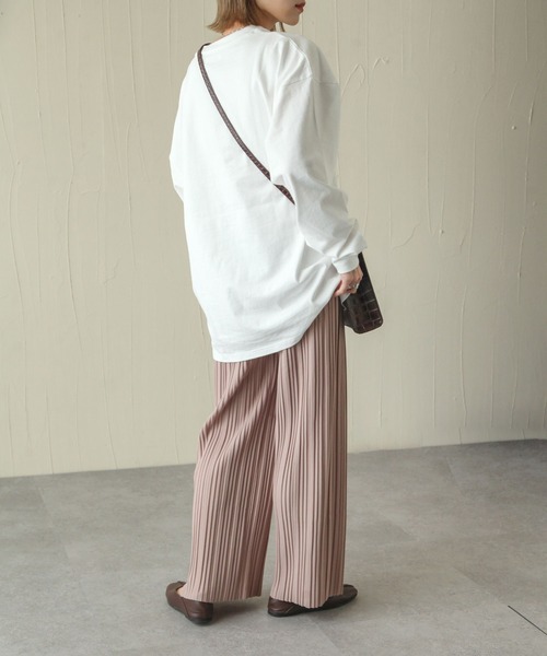 Chillfar（チルファー）の「カットジャガードプリーツパンツ（その他パンツ・レディース・グレイッシュベージュ/ベージュ/ブラック/ピンク系・MEDIUM/LARGE）」の6枚目の写真