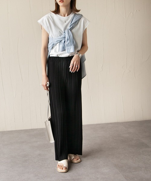 Chillfar（チルファー）の「カットジャガードプリーツパンツ（その他パンツ・レディース・グレイッシュベージュ/ベージュ/ブラック/ピンク系・MEDIUM/LARGE）」の15枚目の写真