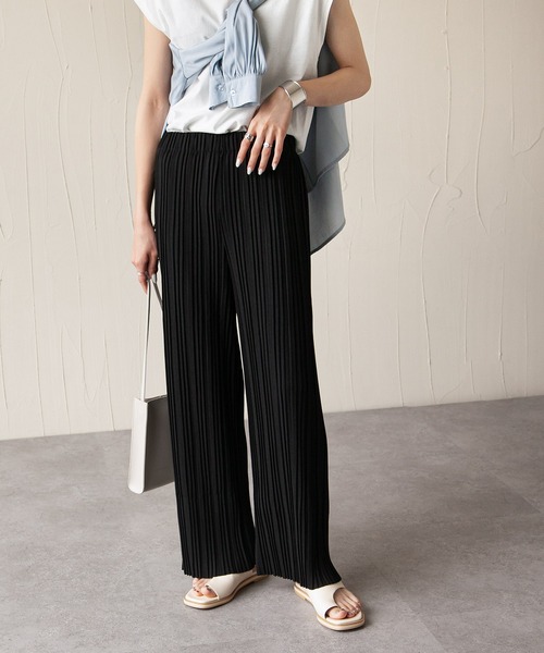 Chillfar（チルファー）の「カットジャガードプリーツパンツ（その他パンツ・レディース・グレイッシュベージュ/ベージュ/ブラック/ピンク系・MEDIUM/LARGE）」の16枚目の写真