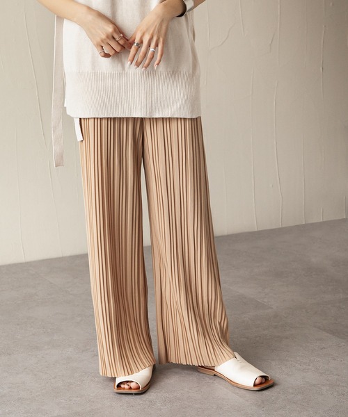 Chillfar（チルファー）の「カットジャガードプリーツパンツ（その他パンツ・レディース・グレイッシュベージュ/ベージュ/ブラック/ピンク系・MEDIUM/LARGE）」の20枚目の写真