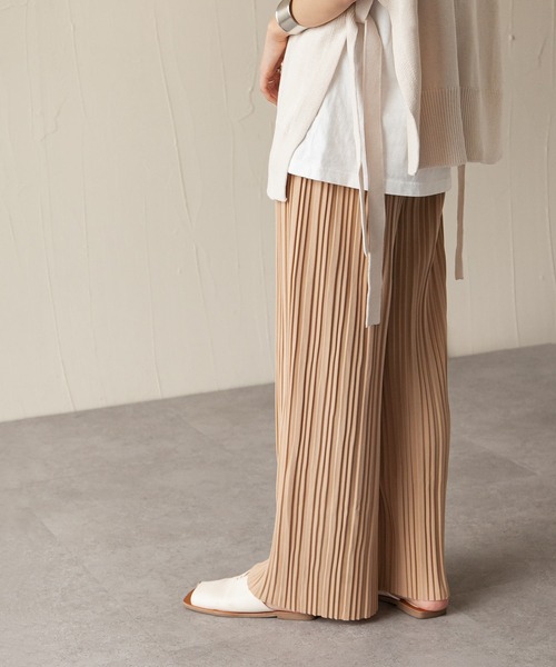 Chillfar（チルファー）の「カットジャガードプリーツパンツ（その他パンツ・レディース・グレイッシュベージュ/ベージュ/ブラック/ピンク系・MEDIUM/LARGE）」の21枚目の写真