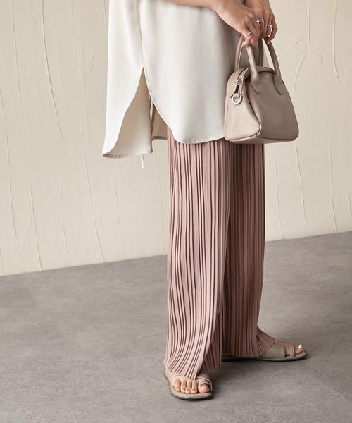 Chillfar（チルファー）の「カットジャガードプリーツパンツ（その他パンツ・レディース・グレイッシュベージュ/ベージュ/ブラック/ピンク系・MEDIUM/LARGE）」の22枚目の写真