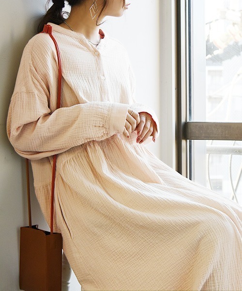 セール フロントボタンフレアダブルガーゼワンピース ワンピース And It アンドイット のファッション通販 Zozotown