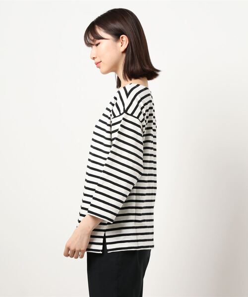 MOUSSY(マウジー)の「BOAT NECK LOOSE トップス(Tシャツ/カットソー・レディース・ベージュ系その他/ブルー系その他3/ホワイト系その他・FREE)」の18枚目の写真