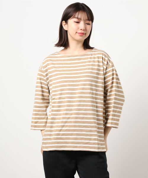 MOUSSY(マウジー)の「BOAT NECK LOOSE トップス(Tシャツ/カットソー・レディース・ベージュ系その他/ブルー系その他3/ホワイト系その他・FREE)」の5枚目の写真