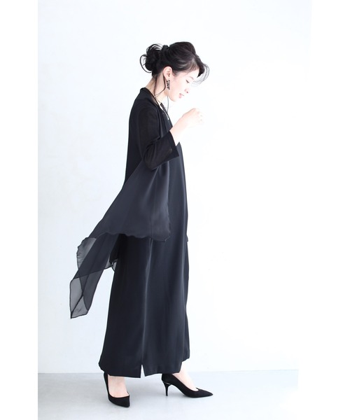 cawaii(カワイイ)の「シワにならず軽やかに羽織れる。ランダム裾シアーカーディガン(カーディガン/ボレロ・レディース・ブラック/ホワイト・M/L)」の16枚目の写真