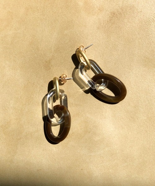 Auntie Rosa Holiday（アンティローザホリデー）の「クリアチェーンピアス（ピアス（両耳用）・レディース・ナチュラル/ブラック・FREE）」の2枚目の写真