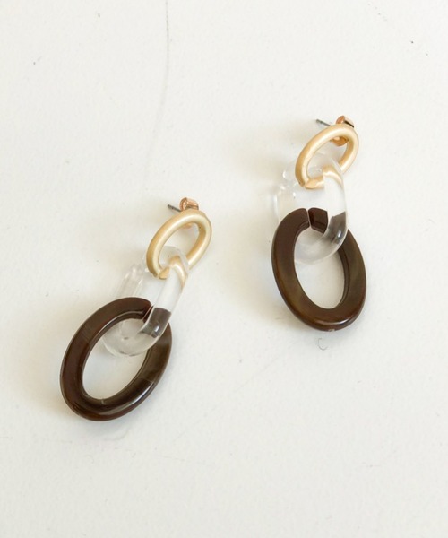 Auntie Rosa Holiday（アンティローザホリデー）の「クリアチェーンピアス（ピアス（両耳用）・レディース・ナチュラル/ブラック・FREE）」の5枚目の写真