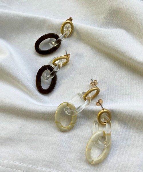 Auntie Rosa Holiday（アンティローザホリデー）の「クリアチェーンピアス（ピアス（両耳用）・レディース・ナチュラル/ブラック・FREE）」の7枚目の写真