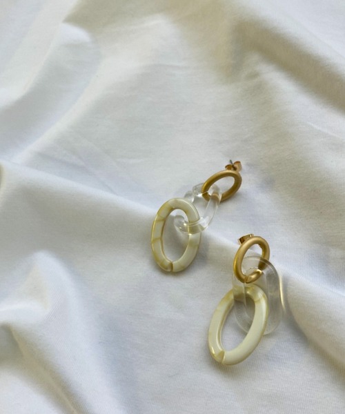 Auntie Rosa Holiday（アンティローザホリデー）の「クリアチェーンピアス（ピアス（両耳用）・レディース・ナチュラル/ブラック・FREE）」の6枚目の写真