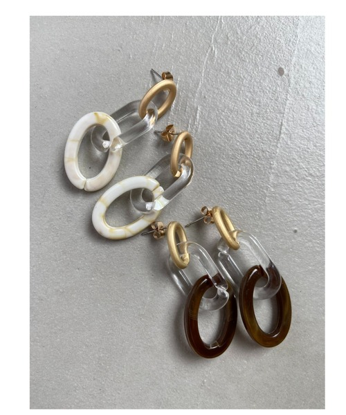 Auntie Rosa Holiday（アンティローザホリデー）の「クリアチェーンピアス（ピアス（両耳用）・レディース・ナチュラル/ブラック・FREE）」の10枚目の写真