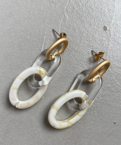 Auntie Rosa Holiday（アンティローザホリデー）の「クリアチェーンピアス（ピアス（両耳用）・レディース・ナチュラル/ブラック・FREE）」の9枚目の写真