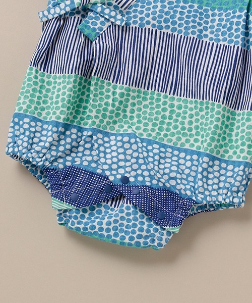 Love&Peace&Money（ラブアンドピースアンドマネー）の「シマドット甚平オール（ロンパース・キッズ・ブルー・70-80cm）」の6枚目の写真