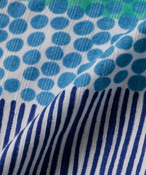 Love&Peace&Money（ラブアンドピースアンドマネー）の「シマドット甚平オール（ロンパース・キッズ・ブルー・70-80cm）」の8枚目の写真