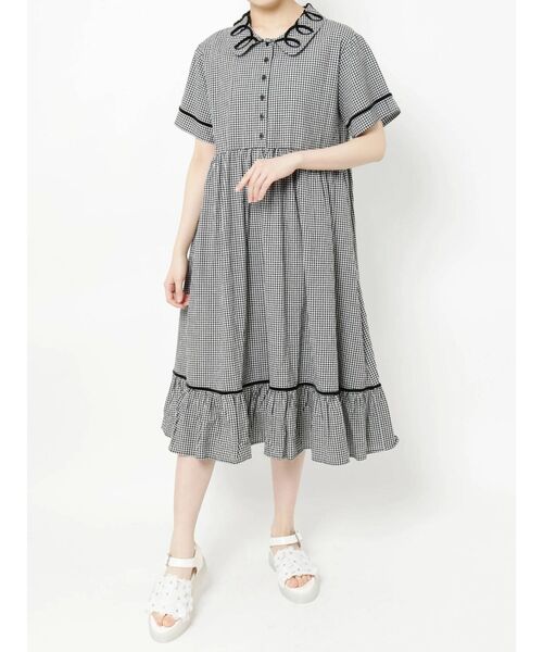 merry jenny（メリージェニー）の「くるくるパイピングカラーワンピース（ワンピース・レディース・ブラック/グリーン/ベージュ・FREE）」の9枚目の写真