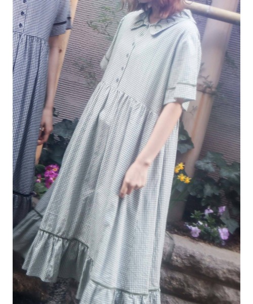 merry jenny（メリージェニー）の「くるくるパイピングカラーワンピース（ワンピース・レディース・ブラック/グリーン/ベージュ・FREE）」の3枚目の写真