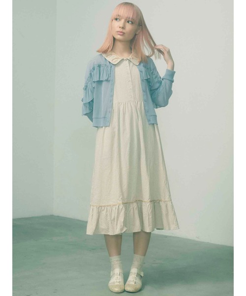 merry jenny（メリージェニー）の「くるくるパイピングカラーワンピース（ワンピース・レディース・ブラック/グリーン/ベージュ・FREE）」の7枚目の写真