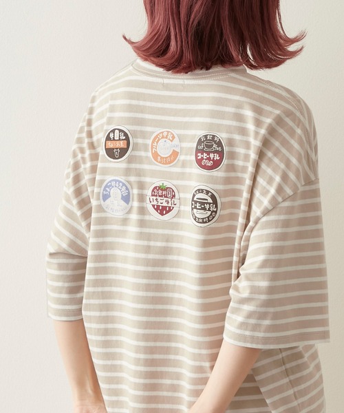 timecapsule（タイムカプセル）の「【timecapsule】「Oishi Gyunyu Nomitai」プリント半袖ビッグTシャツ（Tシャツ/カットソー・レディース・ホワイト/モカ/ベージュ系その他/ライトベージュ・FREE）」の4枚目の写真