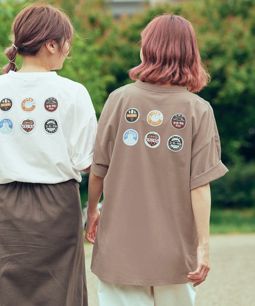 timecapsule（タイムカプセル）の「【timecapsule】「Oishi Gyunyu Nomitai」プリント半袖ビッグTシャツ（Tシャツ/カットソー・レディース・ホワイト/モカ/ベージュ系その他/ライトベージュ・FREE）」の14枚目の写真