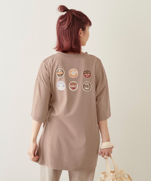 timecapsule（タイムカプセル）の「【timecapsule】「Oishi Gyunyu Nomitai」プリント半袖ビッグTシャツ（Tシャツ/カットソー・レディース・ホワイト/モカ/ベージュ系その他/ライトベージュ・FREE）」の19枚目の写真