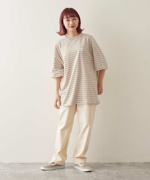 timecapsule（タイムカプセル）の「【timecapsule】「Oishi Gyunyu Nomitai」プリント半袖ビッグTシャツ（Tシャツ/カットソー・レディース・ホワイト/モカ/ベージュ系その他/ライトベージュ・FREE）」の17枚目の写真