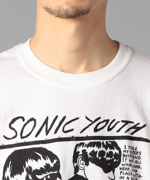 GLOSTER(グロスター)の「【KUNG FU(カンフー)】SonicYouth/WhiteGoo プリントロングスリーブTシャツ(Tシャツ/カットソー・メンズ・ホワイト・L/M)」の5枚目の写真