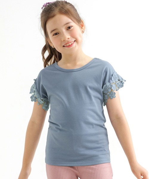 Bee des Bee（ビーデスビー）の「バッククロス半袖トップス（Tシャツ/カットソー・キッズ・ネイビー/ピンク/ブルー/ホワイト/サックスブルー/ミント/イエロー系その他/カーキ/ブラック/グリーン系その他/グレイッシュベージュ/ブルーグレー/レッド系/ライトブラウン・150cm/130cm/120cm/140cm/110cm/100cm）」の3枚目の写真