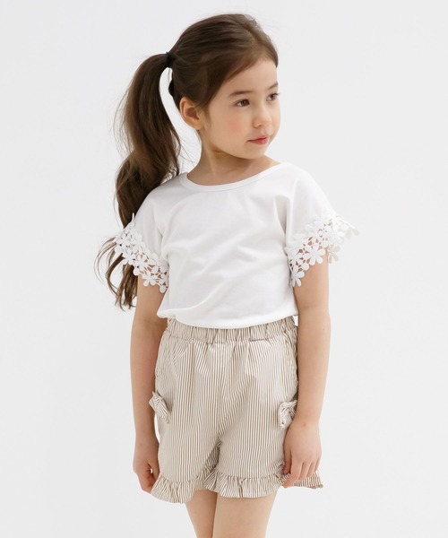 Bee des Bee（ビーデスビー）の「バッククロス半袖トップス（Tシャツ/カットソー・キッズ・ネイビー/ピンク/ブルー/ホワイト/サックスブルー/ミント/イエロー系その他/カーキ/ブラック/グリーン系その他/グレイッシュベージュ/ブルーグレー/レッド系/ライトブラウン・150cm/130cm/120cm/140cm/110cm/100cm）」の15枚目の写真