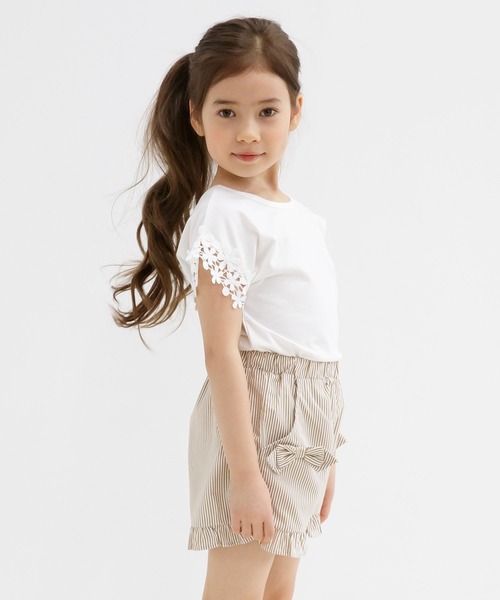 Bee des Bee（ビーデスビー）の「バッククロス半袖トップス（Tシャツ/カットソー・キッズ・ネイビー/ピンク/ブルー/ホワイト/サックスブルー/ミント/イエロー系その他/カーキ/ブラック/グリーン系その他/グレイッシュベージュ/ブルーグレー/レッド系/ライトブラウン・150cm/130cm/120cm/140cm/110cm/100cm）」の16枚目の写真