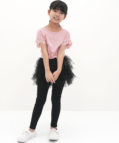 Bee des Bee（ビーデスビー）の「バッククロス半袖トップス（Tシャツ/カットソー・キッズ・ネイビー/ピンク/ブルー/ホワイト/サックスブルー/ミント/イエロー系その他/カーキ/ブラック/グリーン系その他/グレイッシュベージュ/ブルーグレー/レッド系/ライトブラウン・150cm/130cm/120cm/140cm/110cm/100cm）」の22枚目の写真