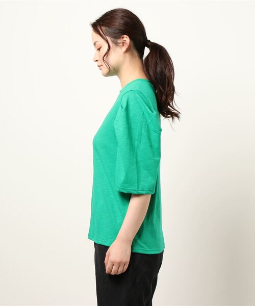 BLUEEAST（ブルーイースト）の「5分袖パフスリーブTシャツ（Tシャツ/カットソー・レディース・ブルー/オフホワイト/グリーン/ブラック・MEDIUM）」の5枚目の写真