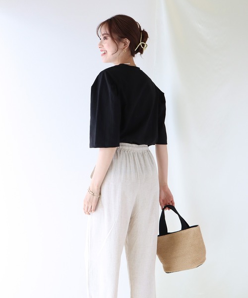 BLUEEAST（ブルーイースト）の「5分袖パフスリーブTシャツ（Tシャツ/カットソー・レディース・ブルー/オフホワイト/グリーン/ブラック・MEDIUM）」の14枚目の写真