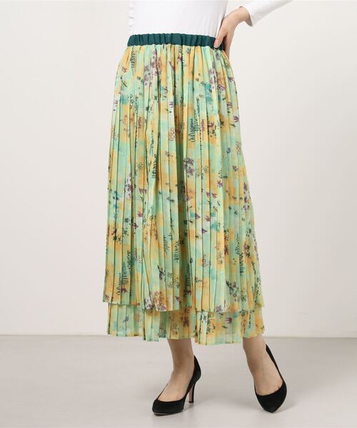 AS KNOW AS de base（アズノゥアズドゥバズ）の「ストーリーを読むプリーツスカート（スカート・レディース・ブルー系その他/グリーン系その他・FREE）」の3枚目の写真