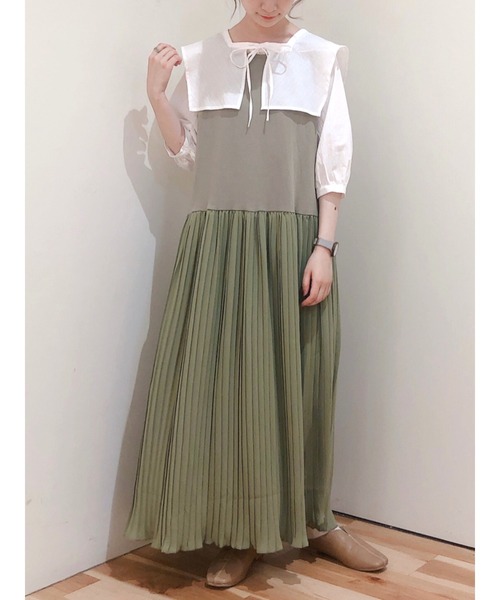 セール プリーツドッキングワンピース ワンピース Samansa Mos2 Blue サマンサモスモスブルー のファッション通販 Zozotown