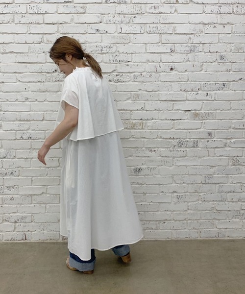 PUAL CE CIN（ピュアルセシン）の「【Du noir】綿／コットンローンワンピース（ワンピース・レディース・ホワイト/ブラック・FREE）」の6枚目の写真
