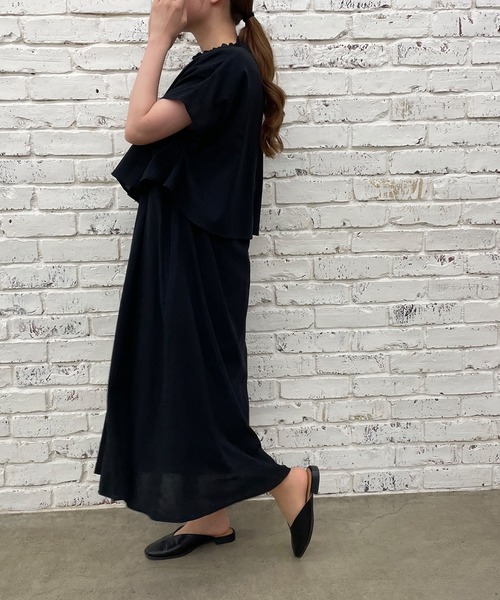 PUAL CE CIN（ピュアルセシン）の「【Du noir】綿／コットンローンワンピース（ワンピース・レディース・ホワイト/ブラック・FREE）」の3枚目の写真