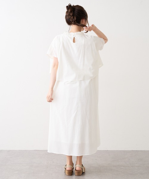 PUAL CE CIN（ピュアルセシン）の「【Du noir】綿／コットンローンワンピース（ワンピース・レディース・ホワイト/ブラック・FREE）」の20枚目の写真