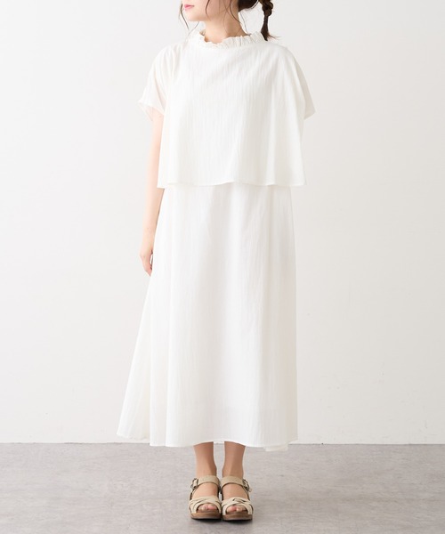 PUAL CE CIN（ピュアルセシン）の「【Du noir】綿／コットンローンワンピース（ワンピース・レディース・ホワイト/ブラック・FREE）」の16枚目の写真