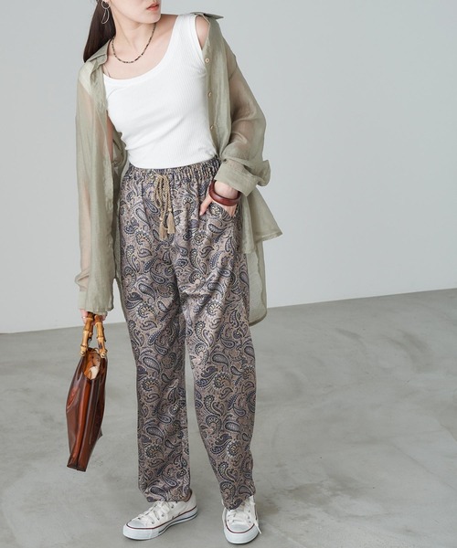 Chaco closet（チャコ クローゼット）の「ストレスフリーリブラウンドネックタンクトップ（タンクトップ・レディース・ブラック/ベージュ/ホワイト/グレー・FREE）」の18枚目の写真