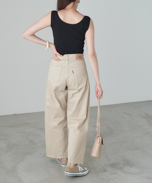 Chaco closet（チャコ クローゼット）の「ストレスフリーリブラウンドネックタンクトップ（タンクトップ・レディース・ブラック/ベージュ/ホワイト/グレー・FREE）」の22枚目の写真
