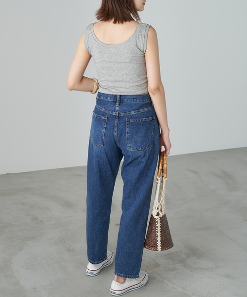 Chaco closet（チャコ クローゼット）の「ストレスフリーリブラウンドネックタンクトップ（タンクトップ・レディース・ブラック/ベージュ/ホワイト/グレー・FREE）」の8枚目の写真