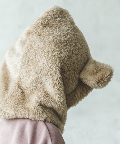 pairmanon（ペアマノン）の「【ふわふわボア】ボアフリース耳付きフードスヌード（ネックウォーマー/スヌード・キッズ・アイボリー/ブラウン/モカ/ベージュ/ブラウン系その他4/ベージュ系その他2/ホワイト系その他2/ブラウン系その他2/ブラック・M/S）」の15枚目の写真